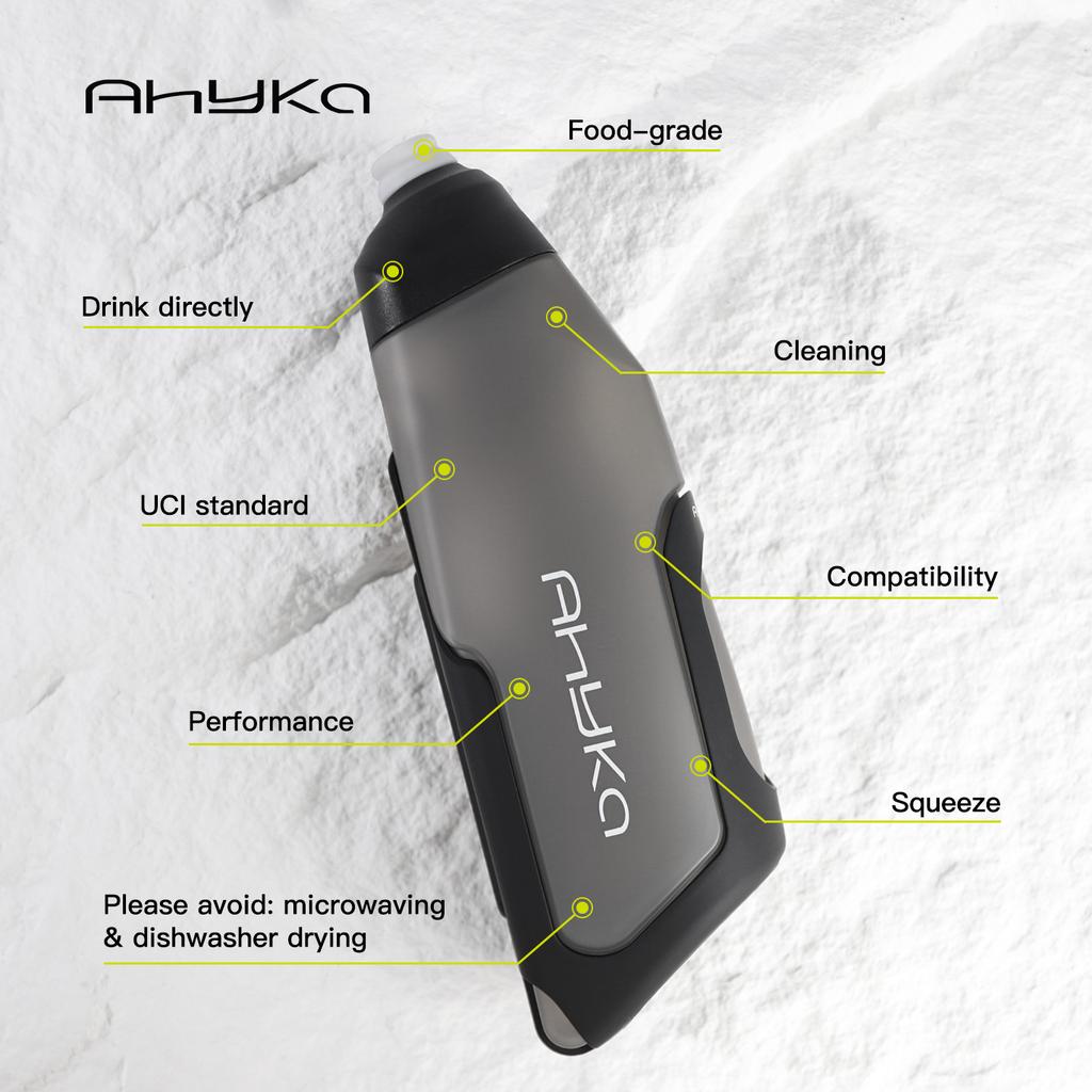 AhyKa Bicycle 600ml Aerodynamic Water Bottle Bracket Set Or Single Water Bottle MTB Road Bike Frame Down Tube Water Kettles 6