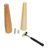 7pcs Jewelry Sizer Tools Wooden Step Bracelet Mandrel Sizer Rubber Hammer Mallet Bangle Shaper Tool