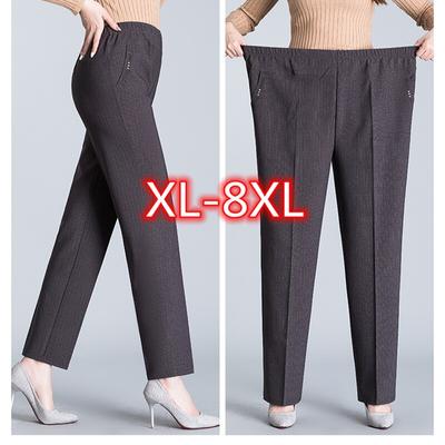 XL-8XL повседневные брюки оверсайз, женские длинные свободные брюки с высокой талией, женские новые весенне-осенние брюки, женские эластичные брюки