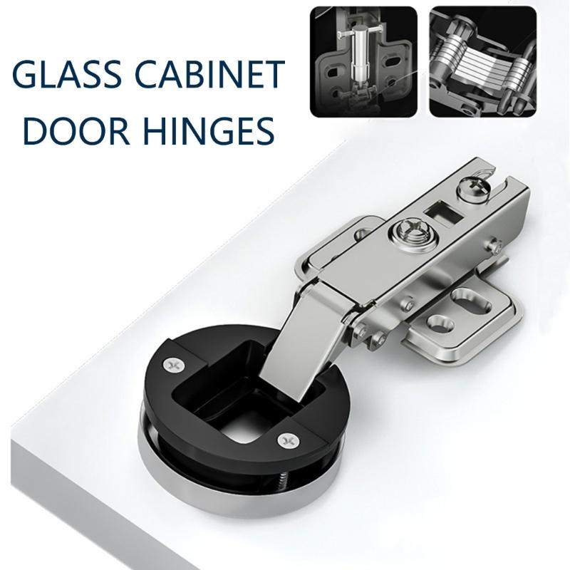 2lots Hydraulic Hinges For Glass Cabinet Door Quiet Noise Without Operations Durability Cold Rolled Steel