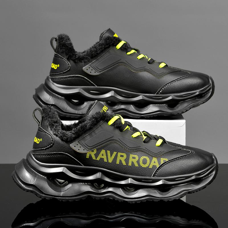 

Зимние мужские кроссовки на меху с теплой мягкой подошвой, амортизирующие спортивные туфли для мужчин и женщин, кроссовки для марафона 36