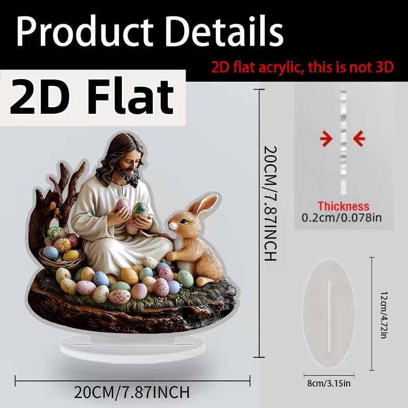 Bohemian Style Jesus And Rabbit Tabletop Decor Easter Themed Design Ornaments Hope And Happiness Office Caf É Decor