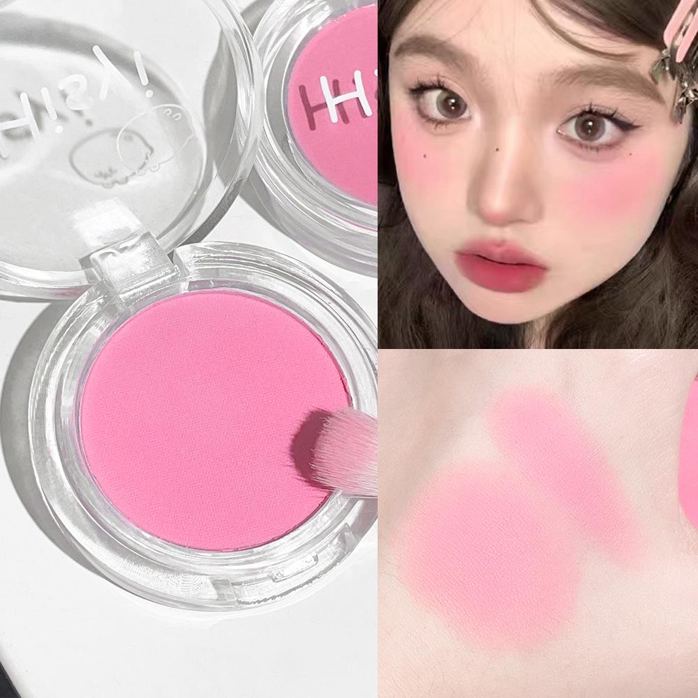 HISYI Низкопигментированные матовые мерцающие румяна: Нежные, Естественные, Трехмерные Румяна-Хайлайтер для Сияющего Взгляда