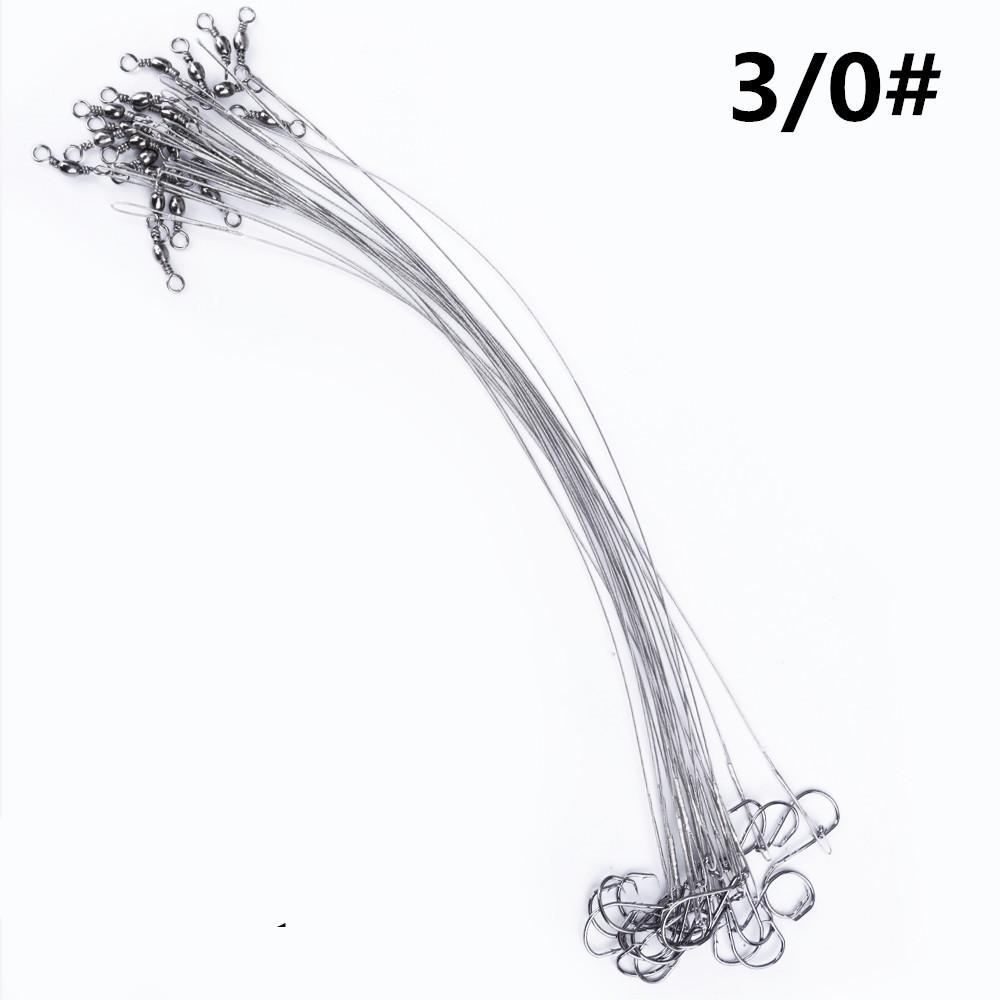 

FISHKING 20 шт. 16/20/25 см, поводки из стальной проволоки против укуса, поводки для рыбалки 50 фунтов с поворотными аксессуарами для рыболовных приманок, щука, окунь 23cm-3/0#