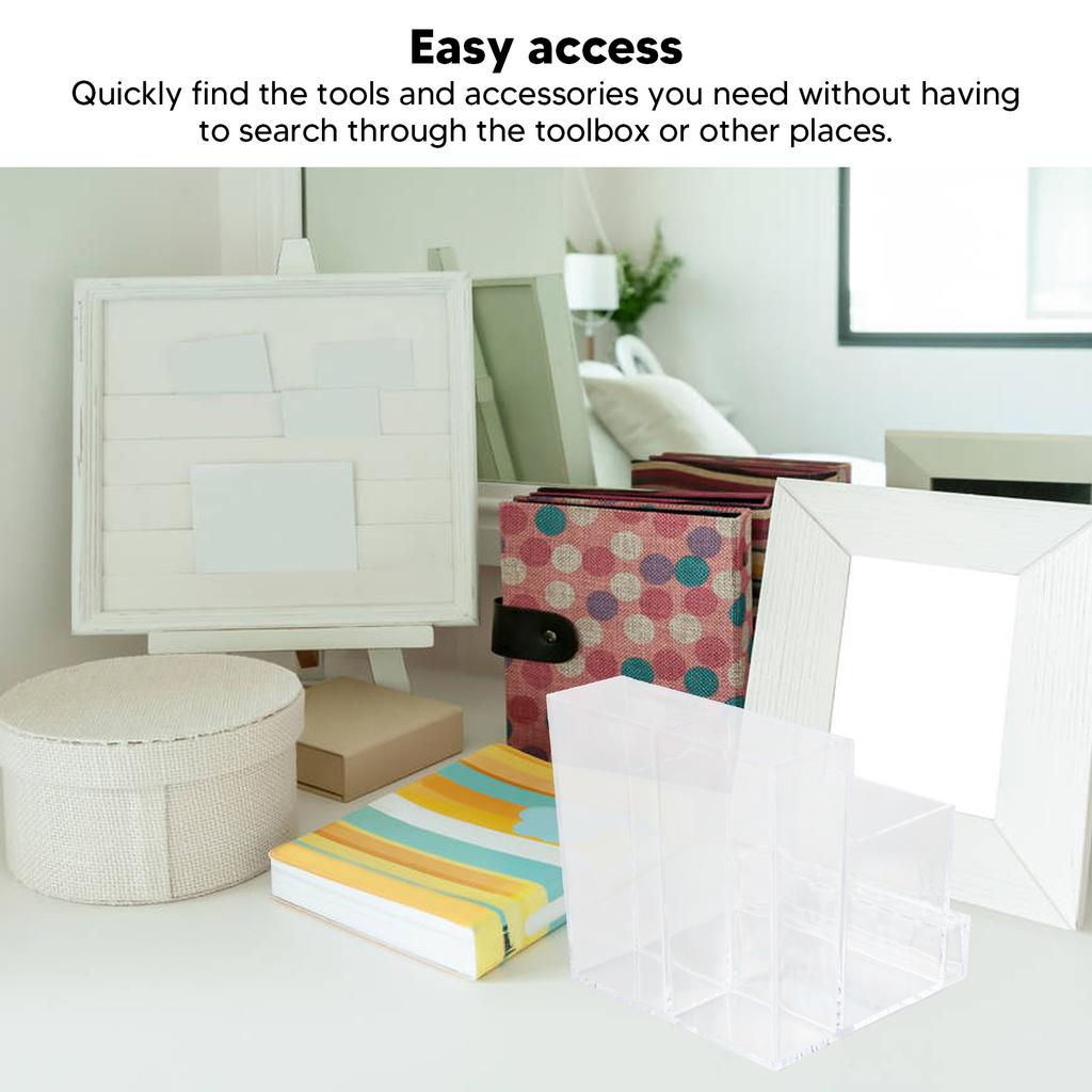 Makeup Brush Storage Box Clear Plastic Compartment Design Multifunctional Cosmetic Brush Holder