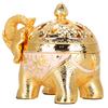 Arzător de tămâie în formă de elefant Ornament de aromaterapie pentru camera de zi, intrare, dormitor(Aur Alb
