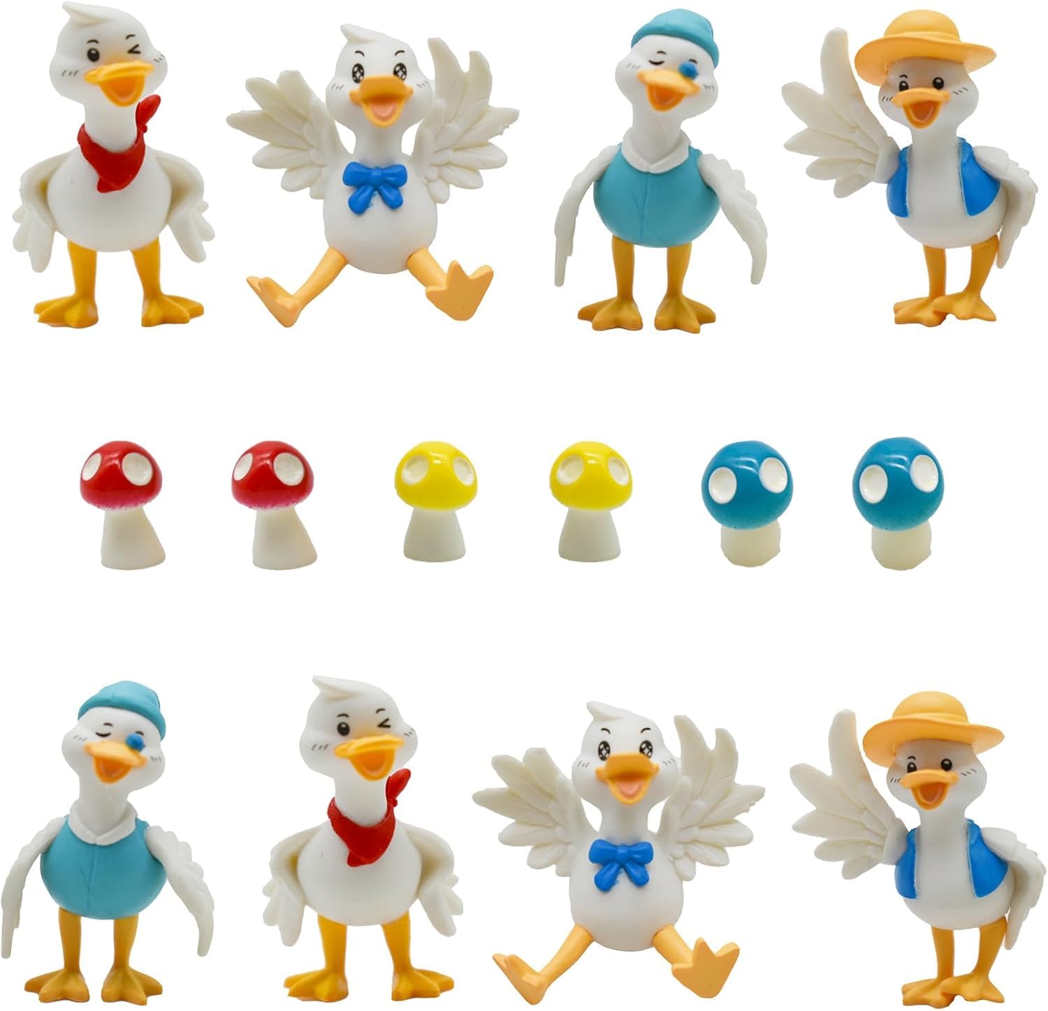 

Набор фигурок животных Pinenjoy из 8 штук: Фигурки уток из смолы, милые миниатюрные скульптуры для сада, ландшафта, аквариума, забавная ферма