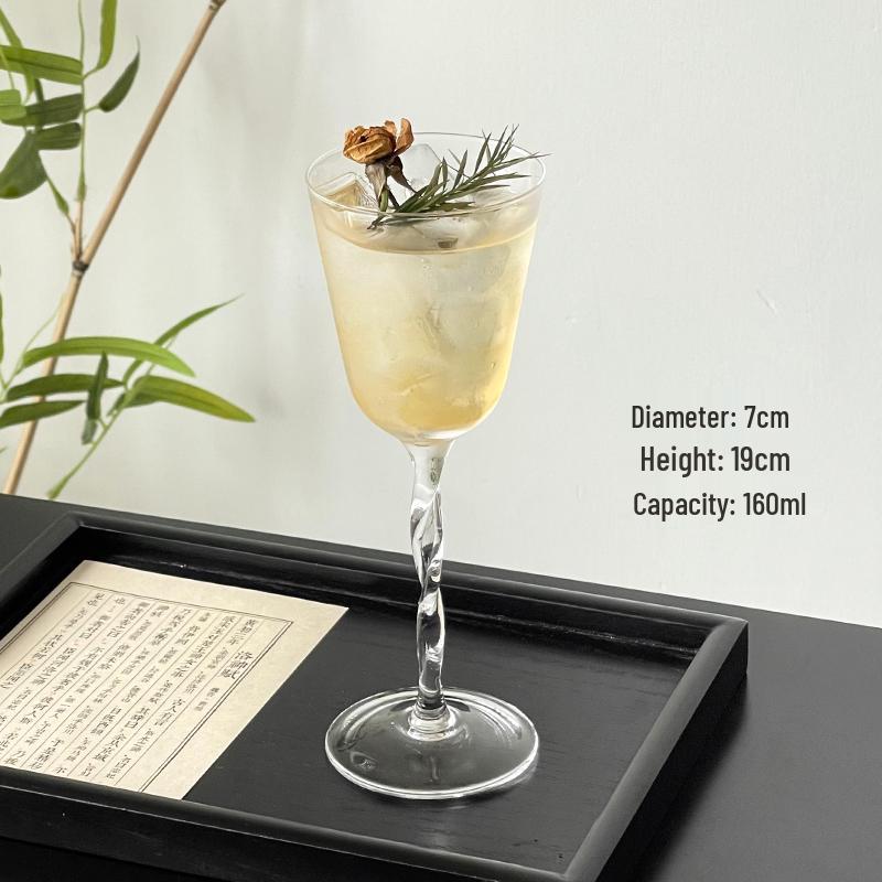 Niche Retro Stemware: High-End Tipsy Cocktail, Wine & Champagne Glass Set