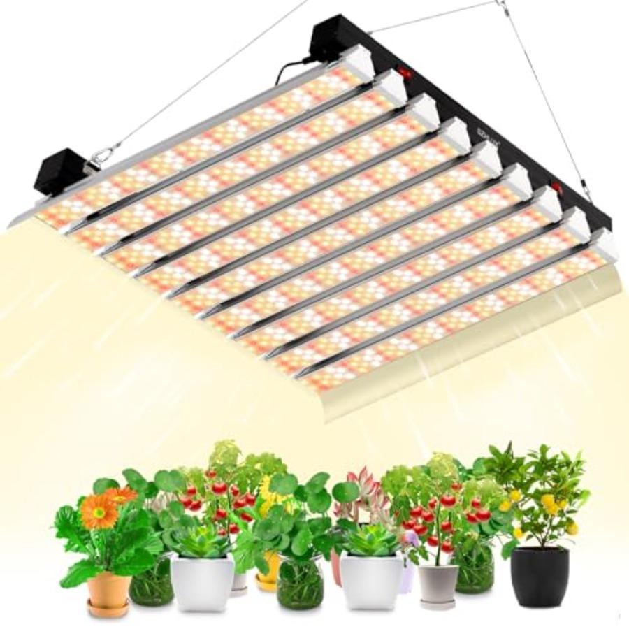 

400W LED Grow Light 4×4ft Coverage with Double Switches Full Spectrum for Indoor Plants 864 LEDs Greenhouse Light for Hydroponi