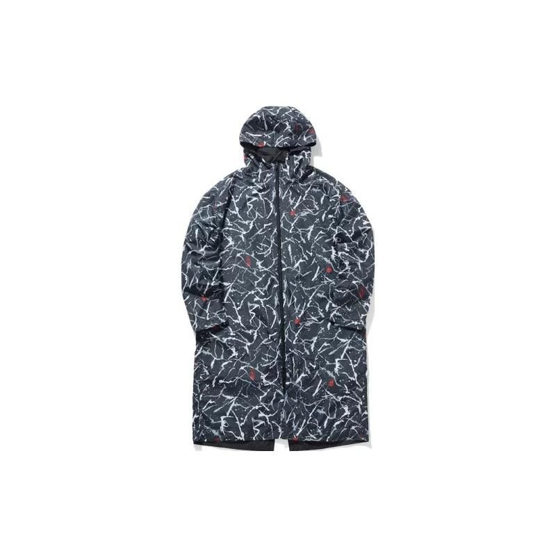 ANTA Mulan Co-branded Women s Mid-Length Printed Hooded Sports Jacket Black 162027616-2 XL