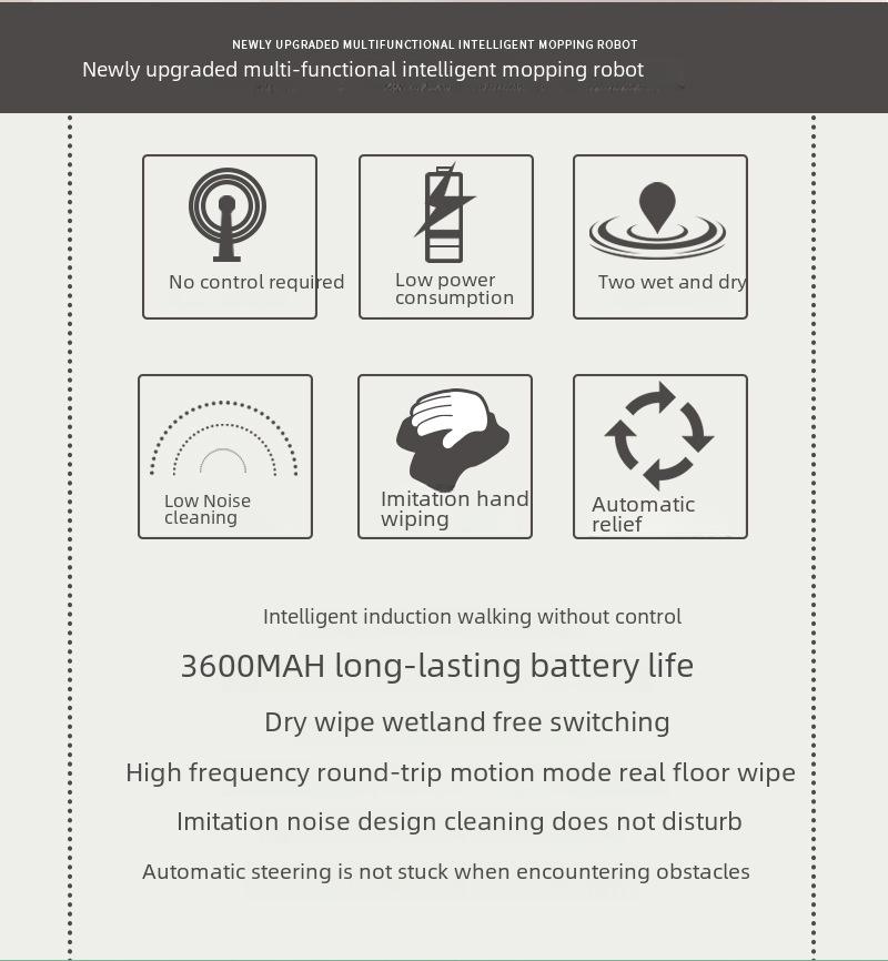 Rechargeable Hands-Free Smart Mop Robot - Fully Automatic Household Cleaning Appliance