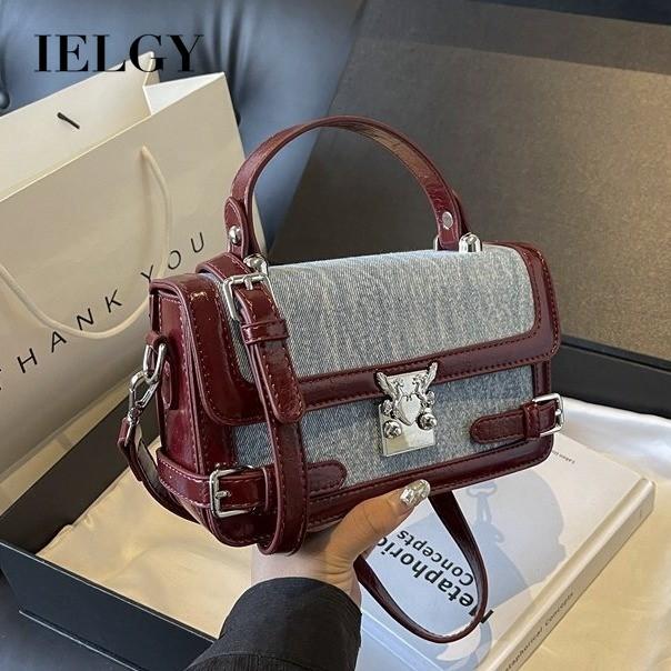 IELGY Exquisite Fashionable Handbag Fashionable All-Match Contrast Color Shoulder Bag High-End Light Luxury Trendy Cross-Body Bag