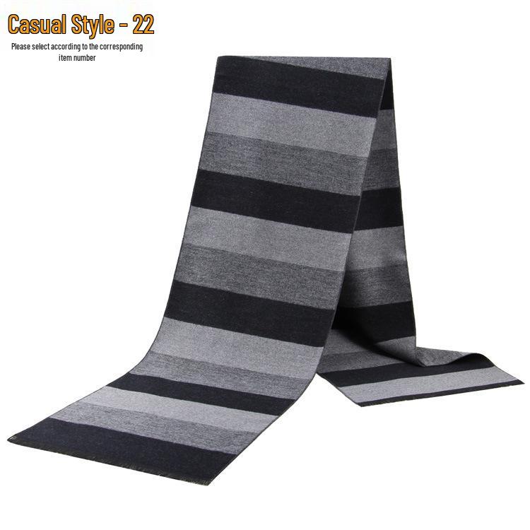 Men's Autumn & Winter Plaid Imitation Cashmere Scarf - Warm & Thick Custom Design