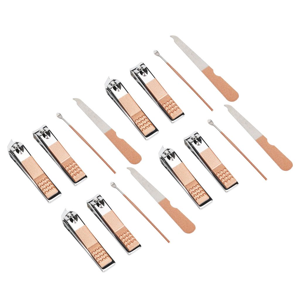 4 Set Nail Clippers Beauty Tools Stainless Steel Ear Spoons Nail Files Grooming Manicure Set with Pi