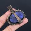 Lapis Lazuli Pendant Handmade Gemstone Jewelry, 999 Copper Wire Wrapped Pendant ,Unique Design Jewelry Pendant