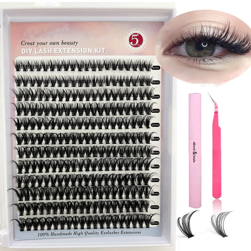 Eyelash Book: Large Capacity False Eyelashes Pack with 640 Clusters in 30D/40D/50D Styles