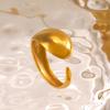Yori High Quality Stainless Steel Metal Water Drop Ring 18K Gold PVD Plated Personalized Popular Jewelry New
