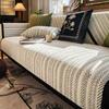French Striped Sofa Cushion Four Seasonal Universal Middle Ancient Style Sofa Cushion Anti Slip Dustproof Chenille Sofa Cover