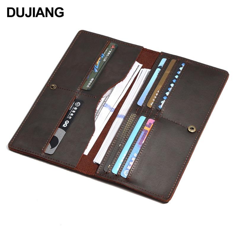 JOGUJOS Drive DNU New Crazy Horse Leather Wallet Multi-card Position Leather Men's Wallet Simple Wallet