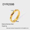 ins personalized inlaid color pentagram zircon ring electroplated 18K gold stainless steel ring waterproof jewelry women