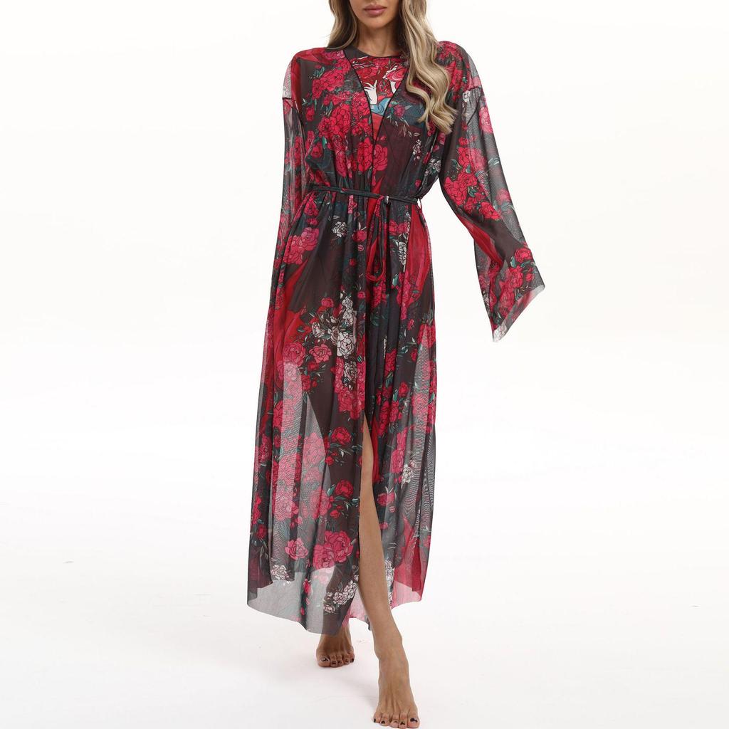 Russia 2025 Swimsuit & Sunscreen Mesh Cover-Up Beach Dress