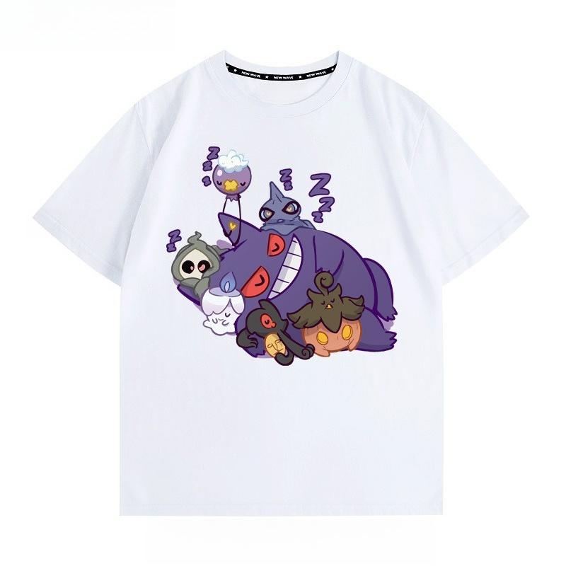 Cartoon couple wearing short sleeved top for men and women in summer anime peripheral joint T-shirt
