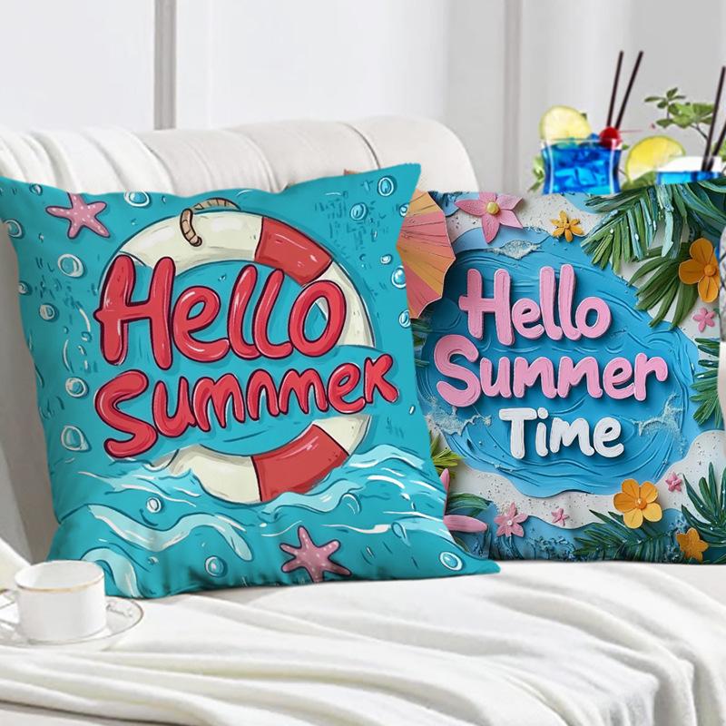 High Definition Printed Letters Pillow Cover Outdoor Vacation Atmosphere Living Room Bedroom Sofa Cushion Lumbar Cushion Cover