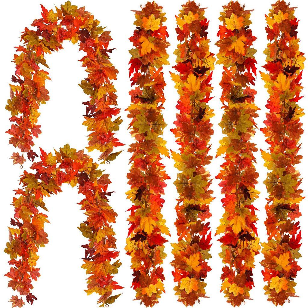 Autumn Artificial Maple Leaf Garland For Wedding Decor And Outdoor Events