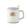Copper Plate Ceramic Cup European Striped Fashionable High End Mug  Creative Gift Cup with Relief