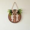 Massivholz Badezimmer Wandkunst Holz Toilettenschild, Herren und Damen Toilette Geschlechtsneutrales Schild Runde Rustikale Bauernhaus Hängeschild für Waschraum