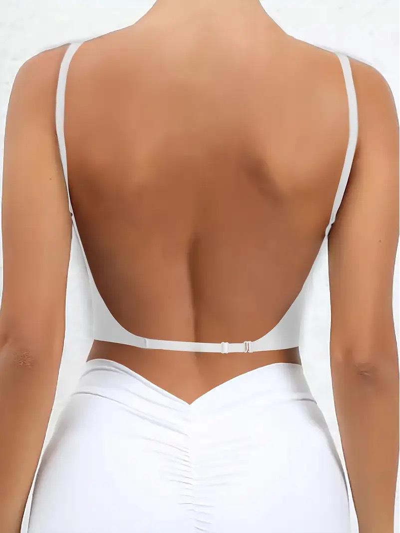 

8-кольоровий багатосторонній U-подібний бюстгальтер пуш-ап без спинки великого розміру для жінок L чистий білий колір