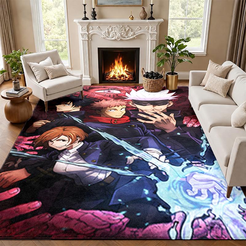 שטיח Jujutsu Kaisen למפתן הכניסה לסלון או לחדר השינה, משטח מגן מתחת לכיסא, קישוט למשרד, מתנת חג המולד, מתנת יום הולדת