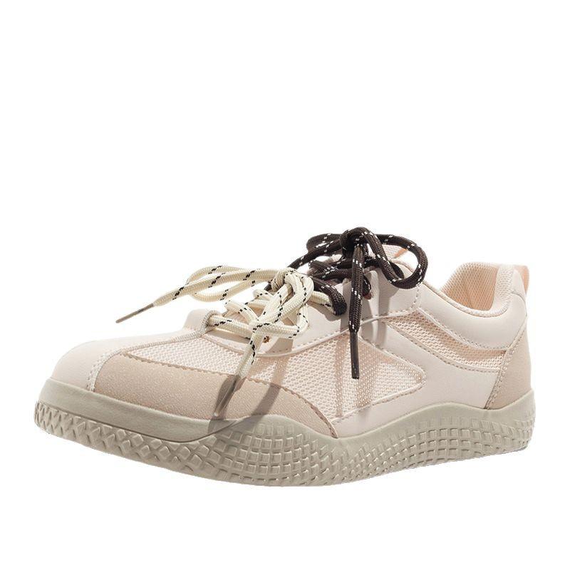 Women’s Vintage Trainer Shoes 2025 Summer - Mesh Breathable White Casual Sneakers for School Girls