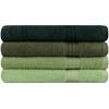 Ensemble de 4 serviettes de bain - 70 x 140 cm - Vert