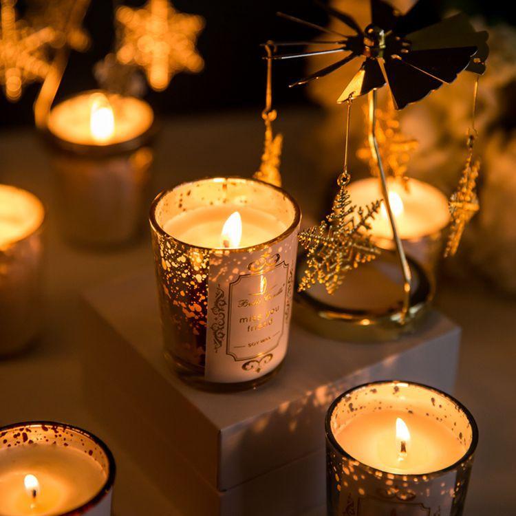 Aromatherapy Candles Glass Cup Three-color Fragrance Soybean Wax Fragrance Souvenir Gift Box Hotel