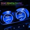Car Glowing Coasters LED Light Water Cup Mat For Opel Corsa D Astra Insignia Mokka Adam Combo Car USB Charging Coasters Keychain