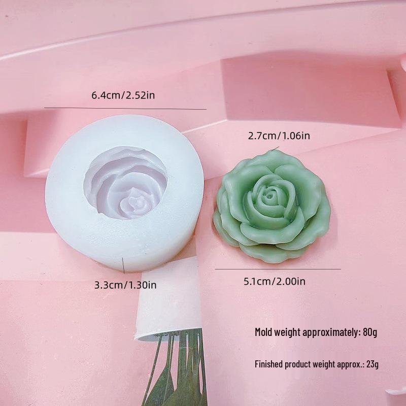 Rose Flower Silicone Mold for Candle, Soap, Incense, and Clay Crafts