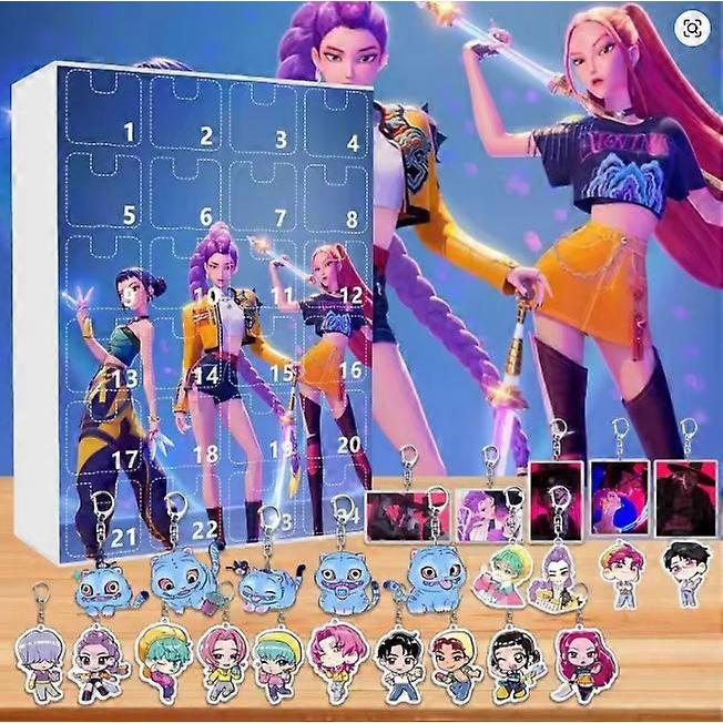 K-pop Demon Hunters Acrylic Advent Calendar Set 24 Days Surprise Christmas Eve Gift Box Christmas Advent Calendar for Fans & Kids A7