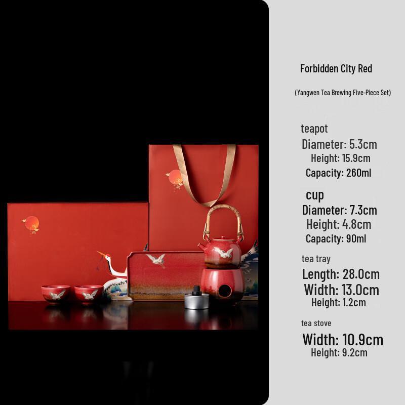 Shangqi Forbidden City Red Tea Set