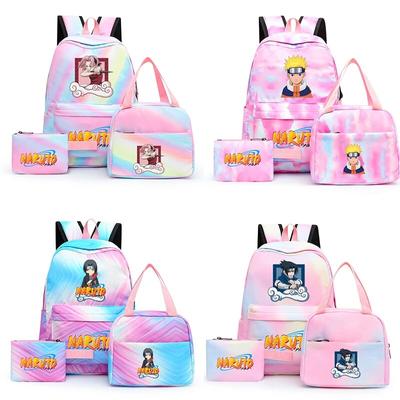 3Pcs/set Noruto Girls Backpack Women High School Bags Knapsack Waterproof Student Bookbag Laptop Mochila Rucksack