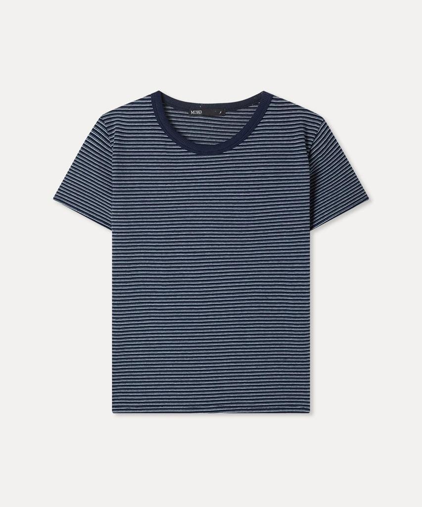 MIXXO Striped Short Sleeve T-Shirt_Miwhwg709S