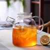 1L/1.6L Transparent Glass Kettle Borosilicate Teapot Heat-Resistant Tea Pot Flower Tea Set Puer Kettle Cup Office Home Tool