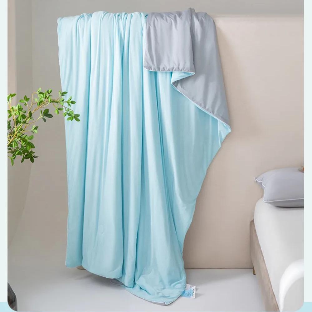 Air Condition Comforter for Summer Pure Color Ice Silk Cooling Blanket Lightweight and Smooth Twin/King Size Cold Quilt
