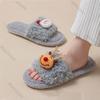 Fashion Women's Cotton Slippers 2025 Autumn Winter New Indoor Cute Non Slip Home Shoes Lightweight Comfortable Soft Sole Plush Slippers