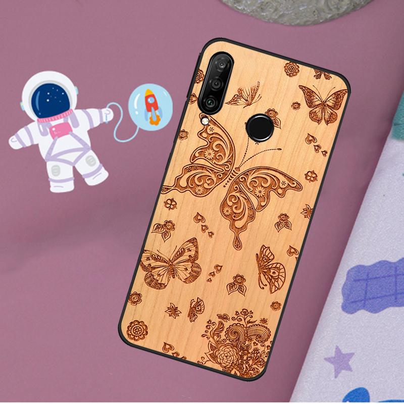 

Wolf Bike Butterfly Wood For Huawei Nova 12s 12i 11i 8i Y73 Y72 Y61 Y91 Y90 Y70 Y60 9 10 SE P30 P40 Lite P60 Pro Case Huawei P30 Pro