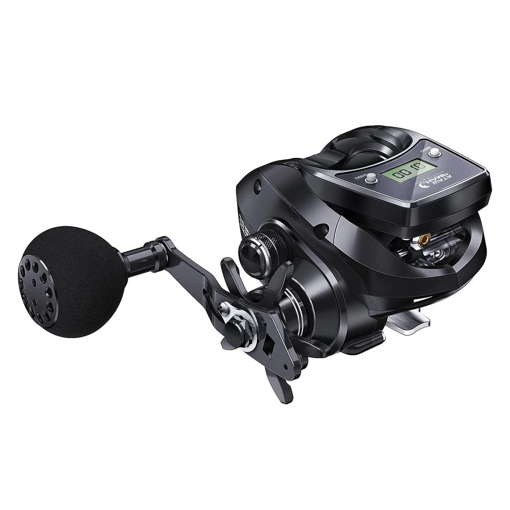 WATACHAMP Drop Shot Baitcasting Reel with Line Replaceable Large Capacity Shore Night Sea Tai Rubber Boat Baitcasting Horse Rockfish Counter, LED,