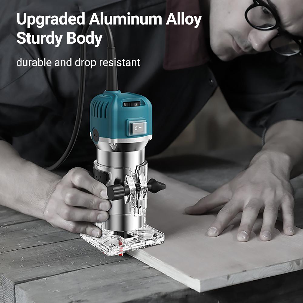 Electric Wood Router Electric Trimmer 800W Brushed Engraving Slotting Trimming Machine Electric Woodworking Carving Power Tools