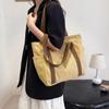 Korean Style Shopping Handbag Solid Color Cloth Shoulder Bag Portable Canvas Tote Bag  Students