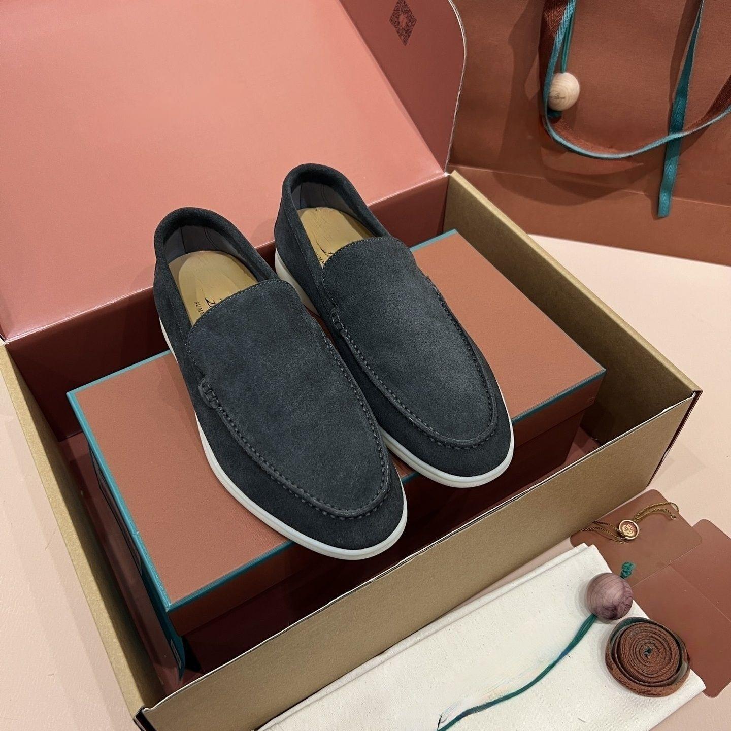 

Праздничные подарки Роскошная серия LP Натуральная кожа Мужские лоферы Мастерская ручная работа Плоские Повседневные Нескользящие Уличные Дышащие Пляжные туфли 42