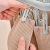 32 Clips Foldable Laundry Hanger 360° Rotatable Hook Plastic Drying Rack For Socks Underwear Home Dorm Supply